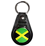 BadgeBeast.co.uk Jamaica Flag - Portachiavi con medaglione in plastica nera