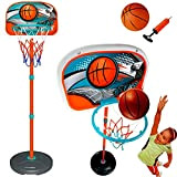 BAKAJI Canestro Basket a Piantana Giocattolo per Bambini con Altezza Regolabile Fino a 160 cm e Base Riempibile Playset Sport ...