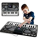 BAKAJI Tappeto Musicale DJ Music Style da Tavolo per Bambini Funzione Karaoke con Tastiera e Microfono Integrato con Opzione Registrazione ...
