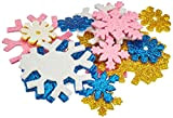 Baker Ross Adesivi Fiocchi di Neve glitterati in gommapiuma (confezione da 120) -attività e progetti natalizi per bambini , cartoline, ...