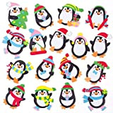 Baker Ross Adesivi in ​​gommapiuma con pinguino (confezione da 120) - Artigianato natalizio per bambini, colori assortiti