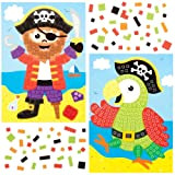 Baker Ross AT676 Kit Mosaici Pirata, per progetti di artigianato artistico per bambini (confezione da 4), assortiti