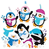 Baker Ross Confezione da 8 decorazioni per bambini con pinguini, decorazioni natalizie, palline di Natale e artigianato (FE788)