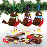 Baker Ross FE873 Kit da Cucito Pettirosso di Natale - Confezione da 3, Set da Cucito per Bambini, Attività Creative ...