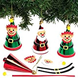 Baker Ross FX286 Palla dell'albero di Natale con Babbo Natale ed Elfo - Confezione di 6, Artigianato Natalizio