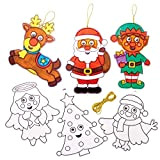 Baker Ross Personnages de Noël à effet vitrail avec yeux qui bougent (Paquet de 8) - Loisirs créatifs festifs pour ...