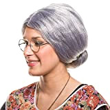 BALINCO Nonna | Granny | Grandma | Parrucca grigia con chignon - l'accessorio perfetto per il costume nonna al Carnevale