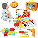 Ballery 3D Mosaico di Puzzle, 276 PCS Giochi Costruzione Montessori, Set di Giocattoli Elettrici per Trapano Educativi Regalo per Bambini ...