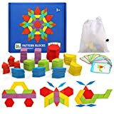 Ballery Blocchi modello in legno Set, 155 Pezzi Puzzle di Forma Geometrica educativo Apprendimento Giocattoli Montessori Set di Tangrams con ...