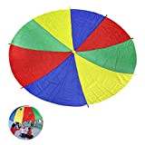 Ballery Paracadute Color Arcobaleno, 2M Paracadute da Gioco Arcobaleno da Gioco Set con 8 Maniglie per Bambini attività da Interno ...