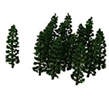 BALLVIC 20pcs modello di abeti in plastica mini fai da te paesaggio forestale verde piante che fanno accessori per treno ...