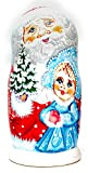 Bambola Matrioska in legno dipinta a mano con Babbo Natale e Snowmaiden, 180 mm, 5 pezzi