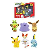 BANDAI Pokémon - Confezione da 6 figure d'onda 2-Pikachu, Ouistempo, Larmeleon, Flambino, Evoli, Metamorph-PKW2471, PKW2471, Pack 2