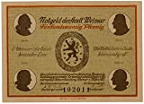 Banknoten 25 Pfennig Notgeld (denaro di emergenza) della città Weimar, 1921, No. 102011, Schillerhaus (Casa di Schiller)