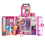 Barbie - Armadio dei Sogni Playset con bambola bionda, largo più di 60 cm, 15+ aree per riporre gli accessori, ...