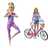 Barbie -​Bambola Bionda Snodata con 22 Articolazioni Flessibili e Abbigliamento Sportivo, per Bambini 3+ Anni, GXF04 & Bicicletta per Bambole ...