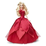 Barbie -  Barbie Signature Magia delle Feste 2022 bambola bionda, capelli ondulati, abito rosso con ampia gonna e orecchini pendenti, ...