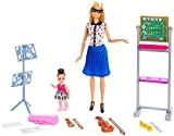 Barbie- Carriere Insegnante di Musica Playset con 2 Bambole, Lavagna, 4 Strumenti Musicali e Accessori, FXP18
