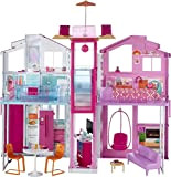 Barbie DLY32 ESTATE Casa di città a tre piani Casa delle bambole colorata e luminosa viene fornita con mobili e ...