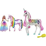Barbie Dreamtopia Bambola Pricipessa con Capelli Rosa e Unicorno Magico & Unicorno Pettina e Brilla, Accessorio per Bambole, Giocattolo per ...