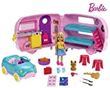 Barbie il Camper di Chelsea, Playset con Bambola, Veicolo, Roulotte e Tanti Accessori, Giocattolo per Bambini 3 + Anni, FXG90