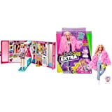 Barbie- Playset Armadio dei Sogni con Bambola Barbie Bionda e Tantissimi Accessori + Bambola Barbie Extra Bionda con Cucciolo, Vestiti ...