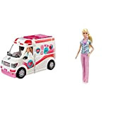 Barbie, PlaySet con Ambulanza + Ambulatorio (FRM19) + PlaySet con Bambola Infermiera e Tanti Accessori (GTW39)