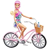 Barbie Playset con Bicicletta, Bambola Snodata con Bicicletta e Accessori, Giocattolo per Bambini 3+ Anni, FTV96