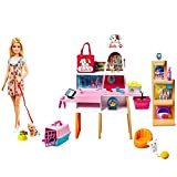 Barbie Playset Negozio degli Animali con Bambola Bionda, 4 Animaletti e Tanti Accessori, Giocattolo per Bambini 3+Anni,GRG90