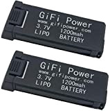 Batteria sostitutiva LiPo ad alta capacità da 2 confezioni da 1200 mAh 3,7 V compatibile con Eachine E58 / S168 ...