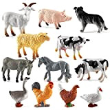 Bauernhof-Tier-Figur | 12 STÜCKE Spielzeug für Kleinkinder auf dem Bauernhof | Realistisches Bauernhof-Tier-Lernspielzeug für Kleinkinder, Kinder, Kuchendekoration, Bauernhof-Szenen-Dekorationen