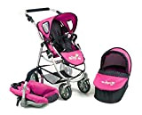 Bayer CHIC 2000 637 12 – Set Passeggino 3 in 1 Emotion all in, a Pois, Blu/Rosa
