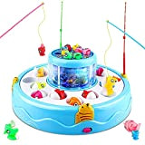 Baztoy Pesca Pesciolini Gioco Magnetico, Pesci Giocattoli per Bambini con Canne da Pesca & Luci & Musica Gadget Compleanno Regali ...