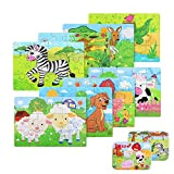 BBLIKE Puzzle per bambini, 8 in 2, 112 pezzi, puzzle in legno Montessori, puzzle in legno per bambini, set di ...