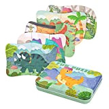 BBLIKE Puzzle per bambini, puzzle dinosauro per bambini, 5 immagini puzzle, adatto per ragazzi e ragazze, puzzle in legno a ...