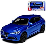 Bburago Alfa Romeo Stelvio Tipo 949 SUV Blu Metallico Ab 2017 1/43 Modello Auto