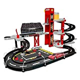 Bburago- Ferrari Race&Play Garage con Circuito da Corsa per Macchinine, Multicolore, 2043178