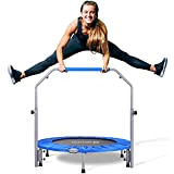 BCAN Mini trampolino pieghevole da 101,6 cm, rimbalzo fitness con manico in schiuma regolabile, trampolino per esercizi per adulti, per ...