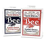 Bee 2 Decks Jumbo Carte da gioco Red & Blue Deck Casino Qualità