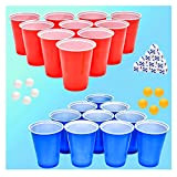 Beer Pong Party Set (50 Beer Pong + 10 Palline) - Bicchieri Birra Pong, Gioco da Bere, Coppe Riutilizzabili Festa ...
