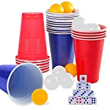 Beer Pong Set, Birra Pong Tazze, Bicchieri Beer Pong, 60 Pezzi American Party Cups Tazze + 10 Palle + 10 ...
