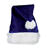 Beistle, cappello di Babbo Natale in peluche, da indossare per le vacanze, taglia unica, blu reale / bianco