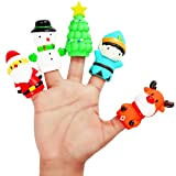 BELLE VOUS 5 Pezzi Set Marionette da Mano () - Babbo Natale, Pupazzo di Neve, Renne, Elfi e Albero di ...