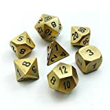 Bescon - Dadi in metallo massiccio poliedrico D & D, set di 7 dadi in rame metallo RPG gioco di ...