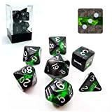Bescon, set di 7 dadi poliedrici, set Emerald (smeraldo), della serie Gem Vines, di 7 dadi con sembianze di rocce ...