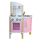 Best For Kids Cucina giocattolo per bambini in legno rosa con accessori di altissima qualità