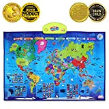 BEST LEARNING i-Poster il mio Mondo Mappa interattiva - Giocattolo educativo parlante per bambini ragazzi e ragazze dai 5 ai ...