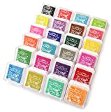 Bestele 24 Colori Tampone di Inchiostro Lavabili per Bambini, Impronte Digitali Rainbow Color Craft Pastiglie di Inchiostro Timbro Per Partner ...