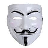 BestOfferBuy V per Vendetta Maschera di Plastica Costume di Carnevale Halloween Bianca