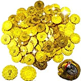 BESTZY 100 Moneta Fisica Bitcoin Rivestita, Metallo Pirate Coubles, Repliche Spagnole Tesoro Pirata, Giocattoli per Monete, Monete Pirata Spagnolo Doblone, ...
